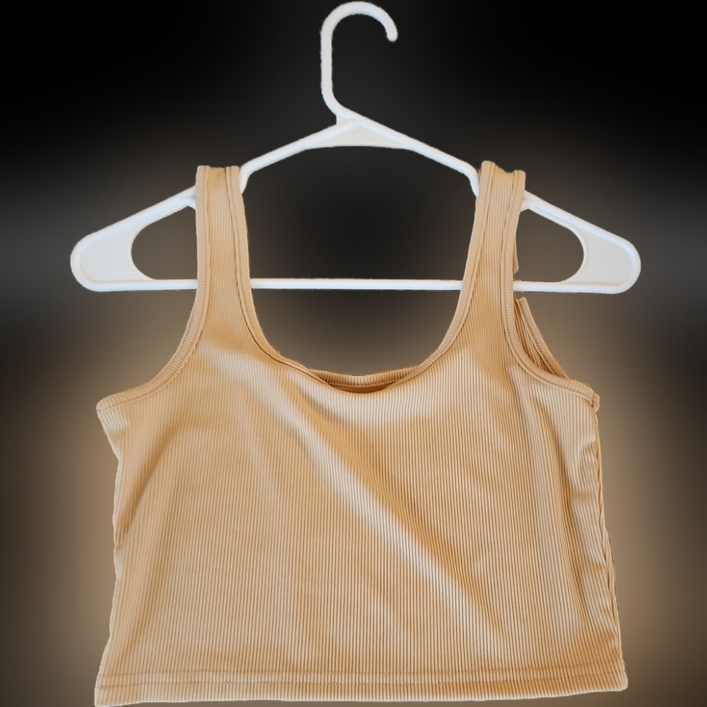 Shein crop top. Size small. yellow ish tan
